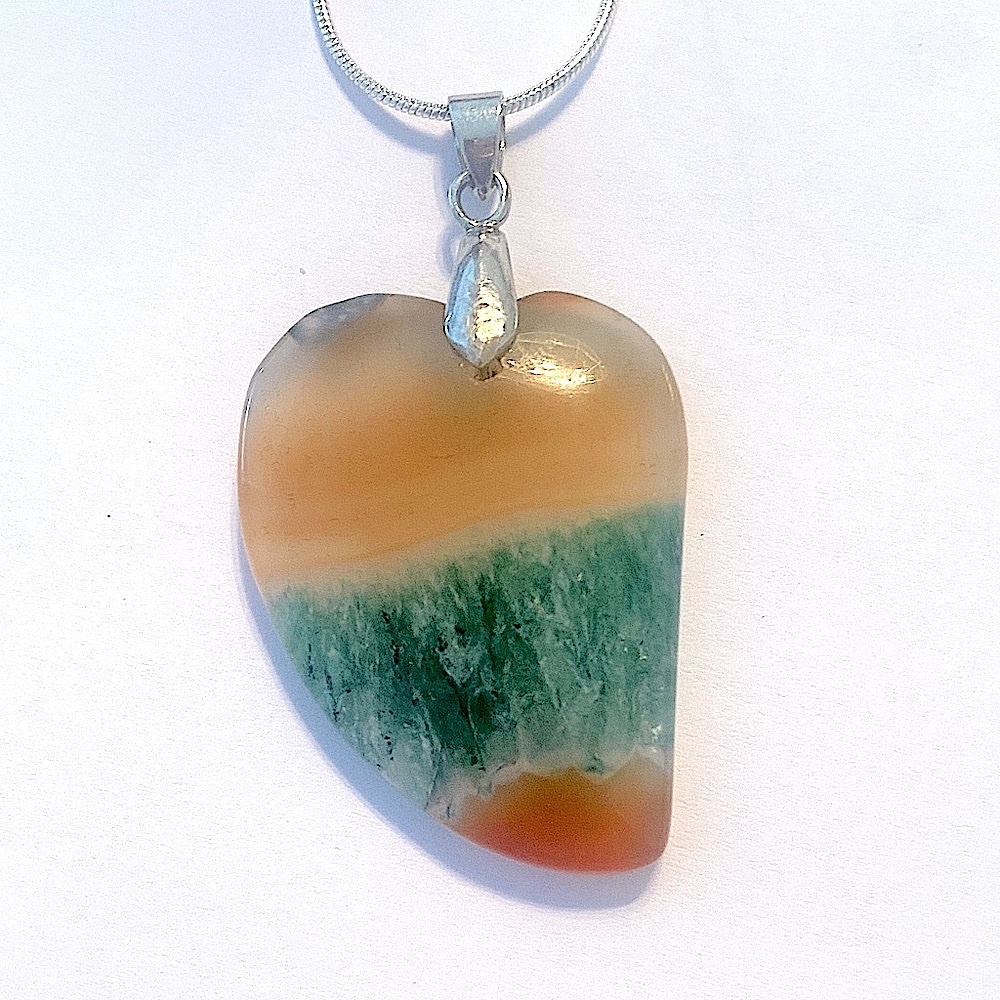 Beautiful Druzy, Geode Agate pendant on a silver chain.
